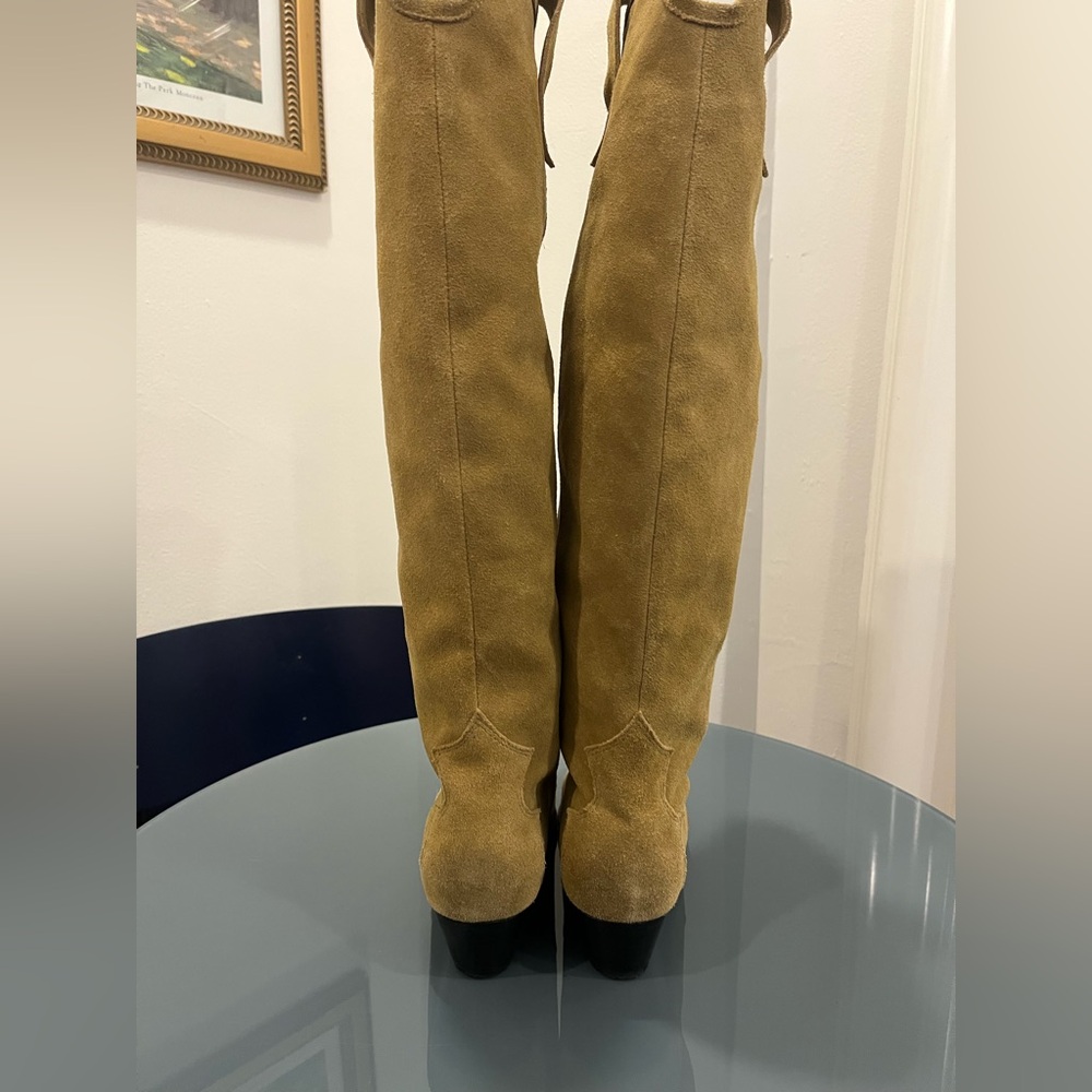 Isabel Marant Tan Suede Denvee Tall Western Boot - Picture 6 of 14